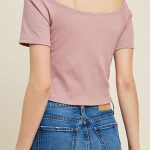 Blush Ribbed Wrap Top